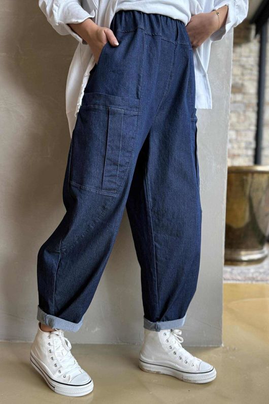 Juno Soft-Stretch Barrel Jean Dark Denim /29 